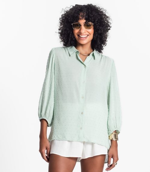 Camisa Feminina Viscose Texturizada Select Verde