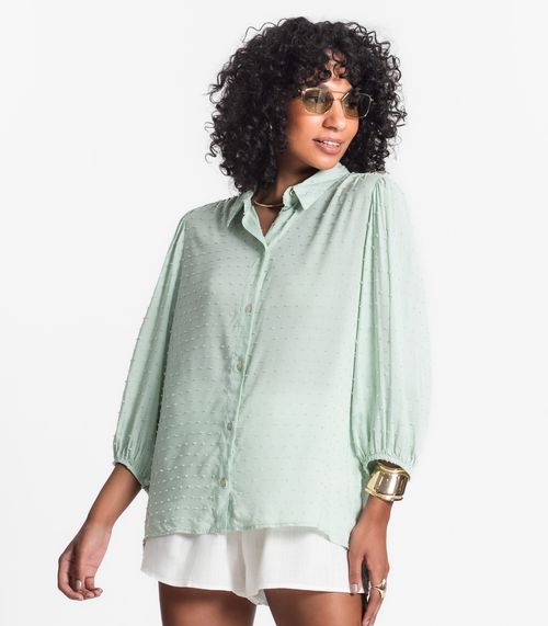Camisa Feminina Viscose Texturizada Select Verde