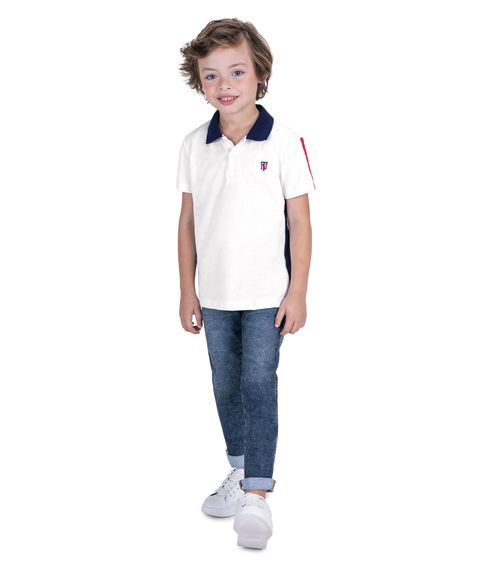 Calça Masculina Infantil Moletom Jeans Trick Nick Azul