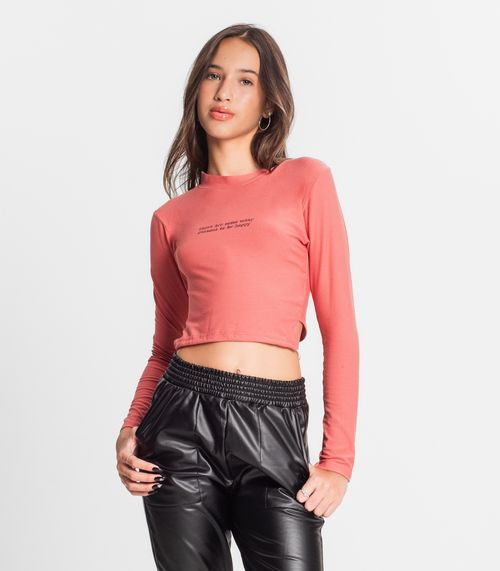 Blusa Juvenil Feminina Gola Alta Minty Laranja