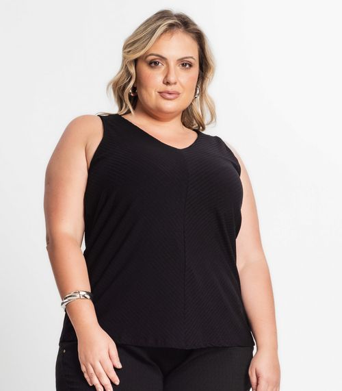 Regata Feminina Plus Size Secret Glam Preto