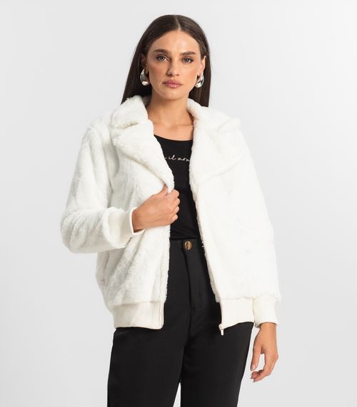 Casaco Feminino em Pelo Safira Endless Bege