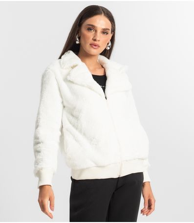 Casaco Feminino em Pelo Safira Endless Bege