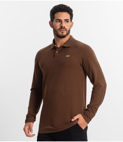 Polo Manga Longa Masculina Diametro Marrom