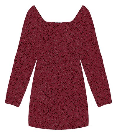 Vestido Manga Longa Juvenil Em Molecotton Minty Vermelho