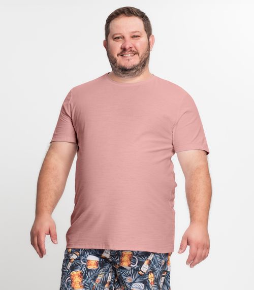 Camiseta Masculina Manga Curta KO Rosa