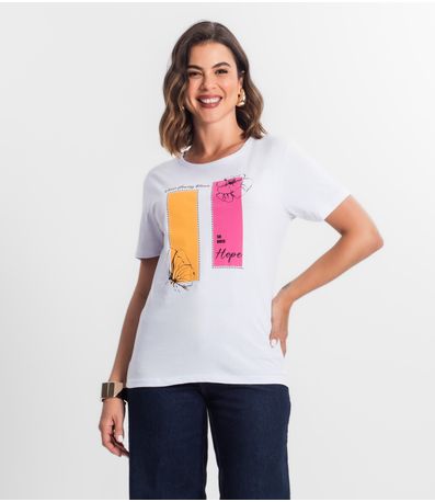 T-shirt Feminina Estampada Select Branco