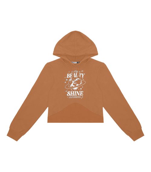 Blusão Juvenil Feminino Com Capuz Minty Marrom
