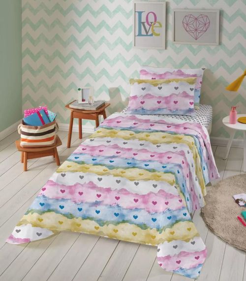 Jogo De Cama Duplo Solteiro Teka Rosa