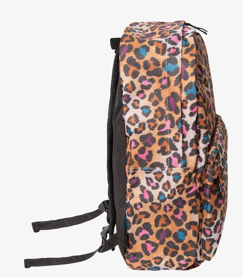 Mochila Escolar Estampa Animal Print Yins Marrom