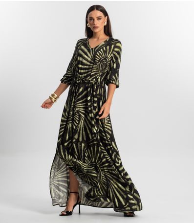 Vestido Longo Feminino Viscose Endless Verde