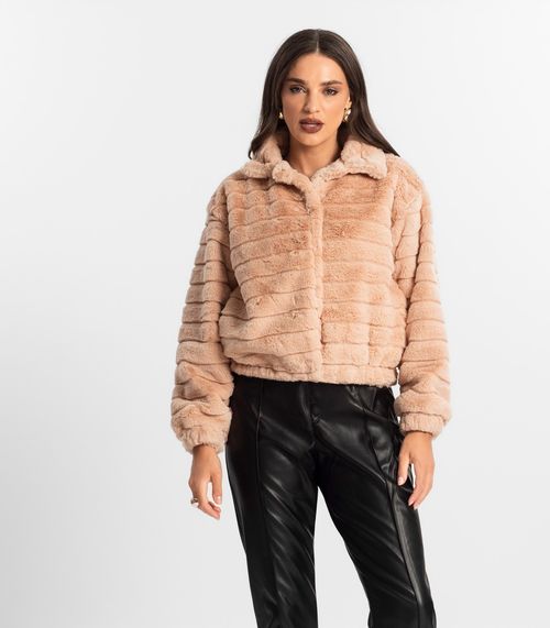 Casaco de Pelo Feminino Endless Rosa