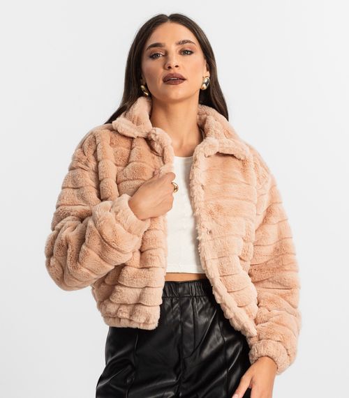 Casaco de Pelo Feminino Endless Rosa
