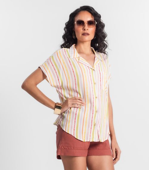 Camisa Feminina Manga Curta Select Bege