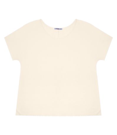 Blusa Manga Curta Feminina Plus Size Secret Glam Bege