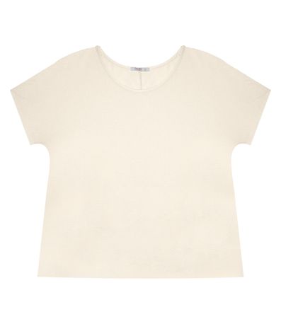 Blusa Manga Curta Feminina Plus Size Secret Glam Bege