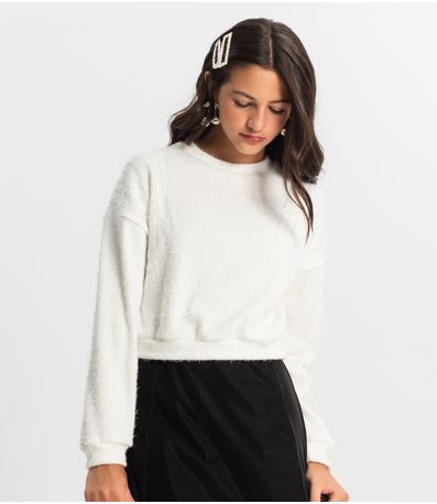 Blusão Juvenil Feminino Em Tricot Minty Bege