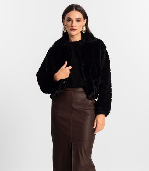 Casaco de Pelo Feminino Endless Preto