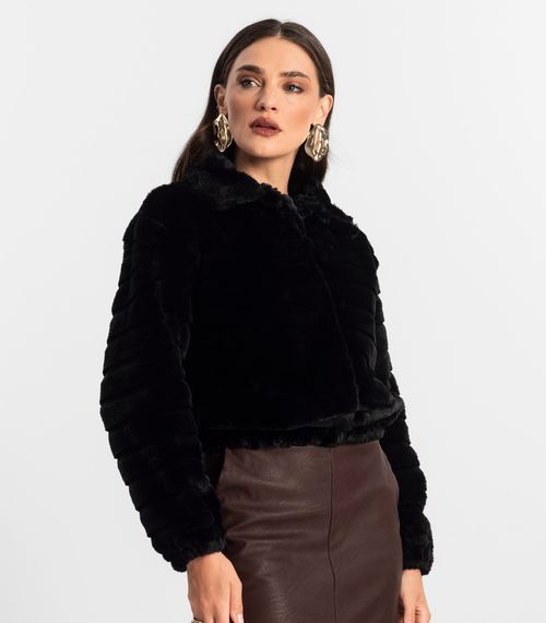 Casaco de Pelo Feminino Endless Preto