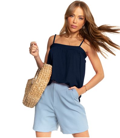 Blusa de Alças Feminina Reta Endless Azul