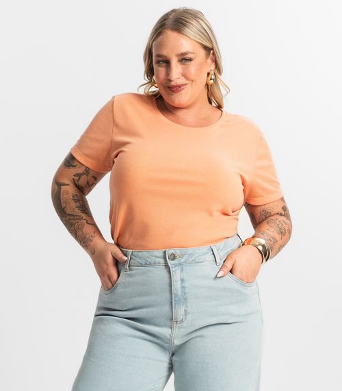 Blusa Ribana de Linho Plus Size Feminina KO Laranja