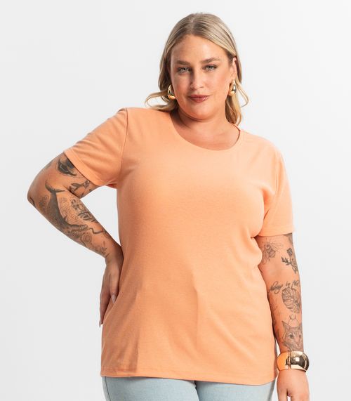 Blusa Ribana de Linho Plus Size Feminina KO Laranja