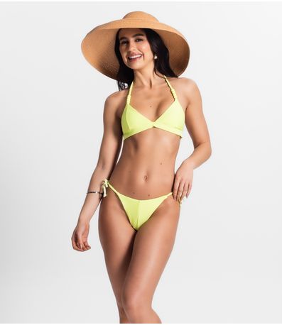 Conjunto Biquíni Texturizado Triângulo Bela Gaia Amarelo