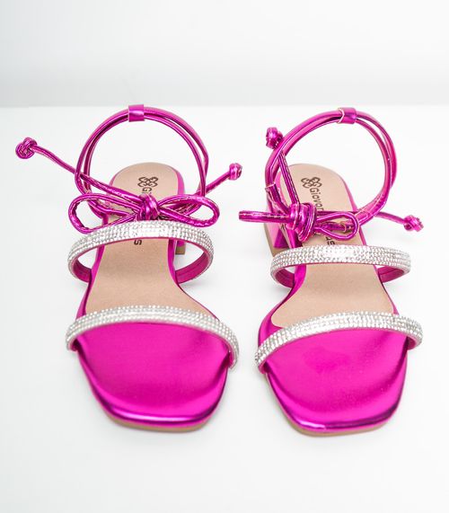 Sandália Feminina Amarração E Strass Select Rosa