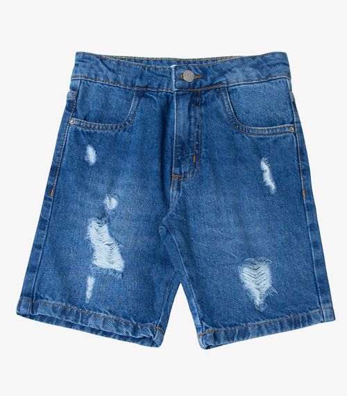 Bermuda Masculina Infantil Jeans Trick Nick Azul