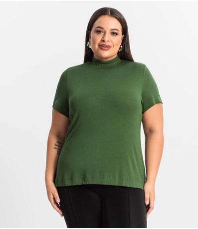 Blusa Gola Alta Feminina Plus Size Secret Glam Verde