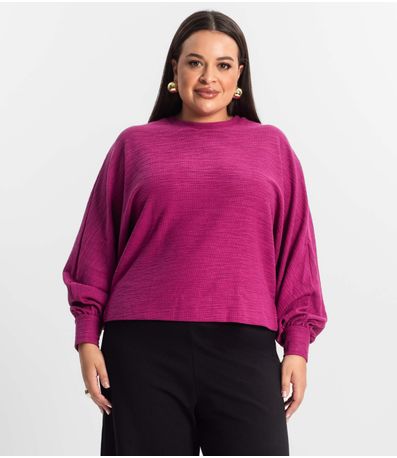 Blusão Feminino Plus Size Secret Glam Roxo