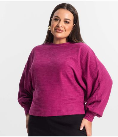 Blusão Feminino Plus Size Secret Glam Roxo
