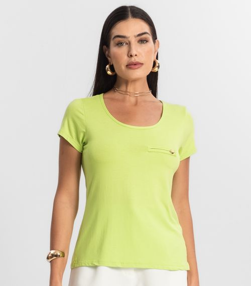 Blusa Feminina Viscotorcion Básica Rovitex Verde