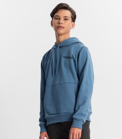 Blusão Juvenil Masculino Com Capuz Minty Azul