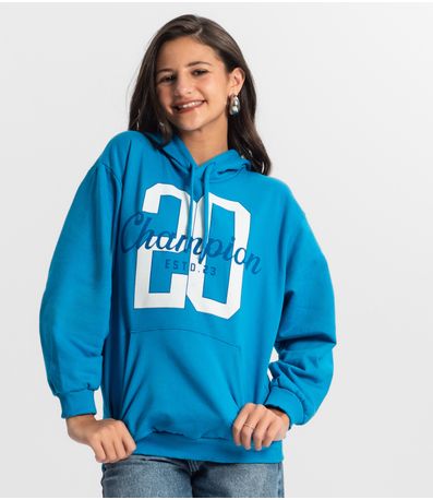 Blusão Juvenil Feminina Em Moletom Minty Azul