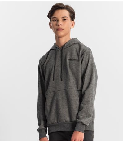 Blusão Juvenil Masculino Com Capuz Minty Cinza