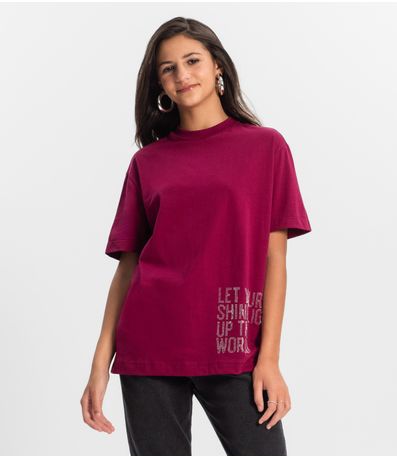 T- shirts Oversized Juvenil Feminina Minty Vermelho