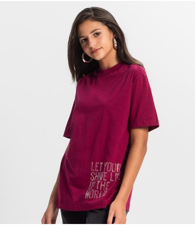 T- shirts Oversized Juvenil Feminina Minty Vermelho