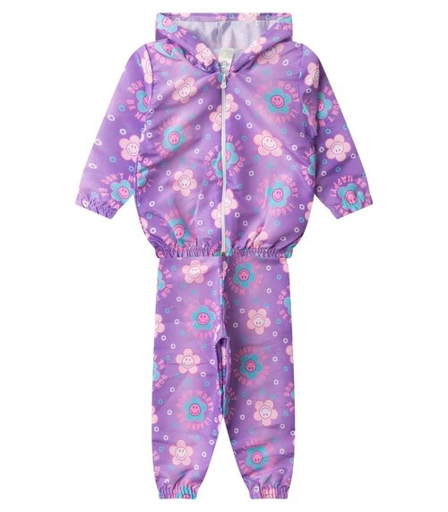 Conjunto Corta Vento Infantil Com Capuz Kappes Roxo