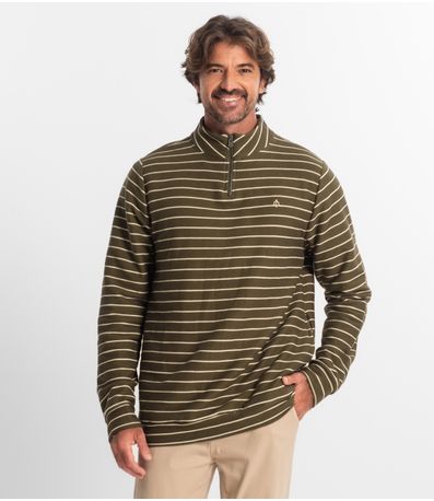 Blusão Masculino Moletinho Listrado Diametro Verde
