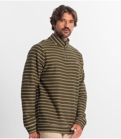 Blusão Masculino Moletinho Listrado Diametro Verde