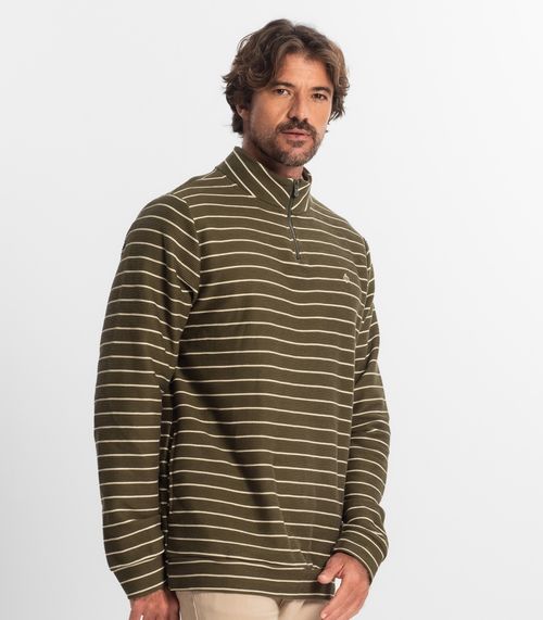 Blusão Masculino Moletinho Listrado Diametro Verde