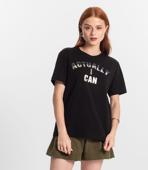 Camiseta Juvenil Feminina Minty Preto