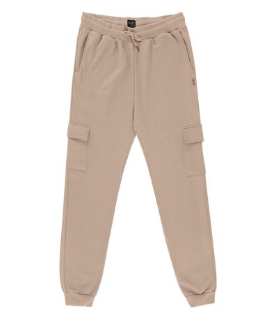 Calça Masculina Plus Size Moletom Diametro Marrom