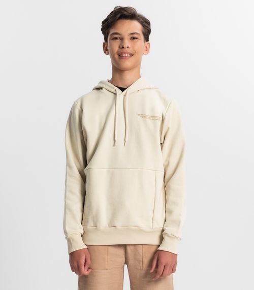 Blusão Juvenil Masculino Com Capuz Minty Bege