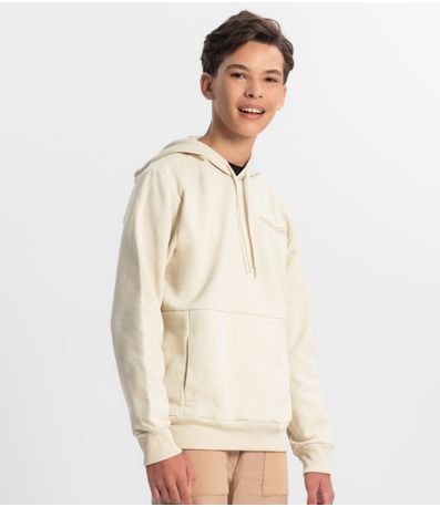 Blusão Juvenil Masculino Com Capuz Minty Bege