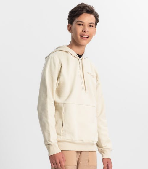 Blusão Juvenil Masculino Com Capuz Minty Bege