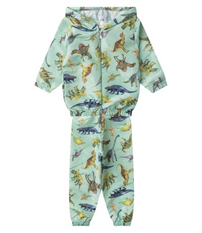 Conjunto Corta Vento Menino Com Capuz Kappes Verde