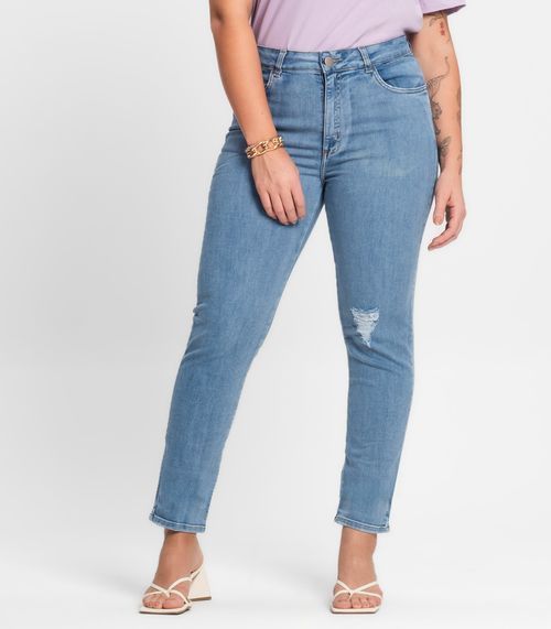 Calça Skinny Jeans com Elastano Secret Glam Azul