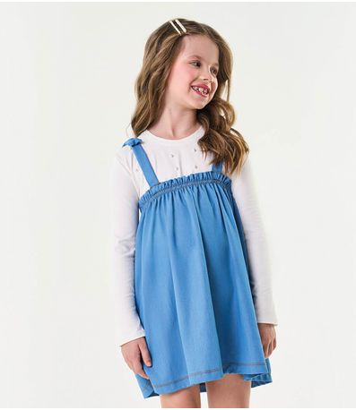Salopete Infantil Jeans Trick Nick Azul